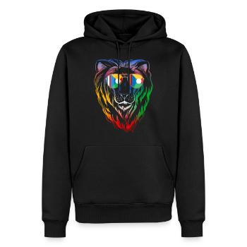 Réunion - Männer Premium Bio Hoodie - Schwarz - Vorne - Nico (187cm)