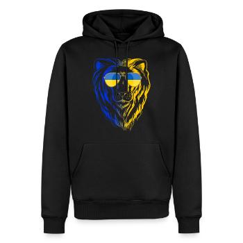 Ukraine - Sweat à capuche Premium bio Homme - noir - Devant - Nico (187cm)