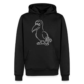 Corbeau Comic Animal - Sweat à capuche Premium bio Homme - noir - Devant - Nico (187cm)