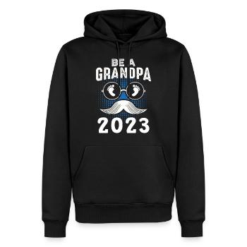 Werdender Opa 2023, 2023 werde ich Opa, 2023 Opa - Männer Premium Bio Hoodie - Schwarz - Vorne - Nico (187cm)