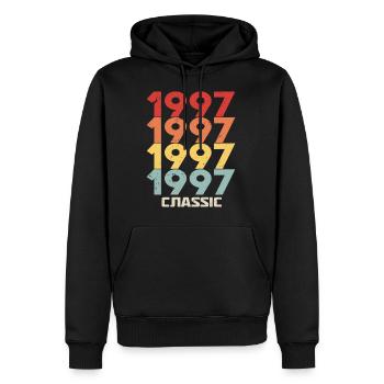 1997 Jubiläum im klassischen Vintage-Stil 1997 - Männer Premium Bio Hoodie - Schwarz - Vorne - Nico (187cm)
