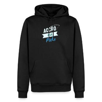 Accro à la pêche - Sweat à capuche Premium bio Homme - noir - Devant - Nico (187cm)
