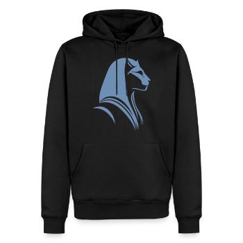 Chat Egypte Pharaon Silhouette - Sweat à capuche Premium bio Homme - noir - Devant - Nico (187cm)