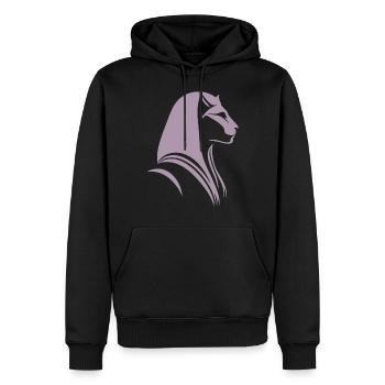 Chat Egypte Pharaon Silhouette - Sweat à capuche Premium bio Homme - noir - Devant - Nico (187cm)