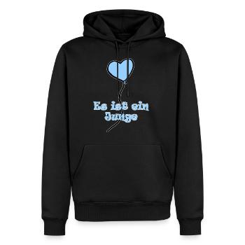 Blauer Luftballon Junge Geschlecht Baby Kind - Männer Premium Bio Hoodie - Schwarz - Vorne - Nico (187cm)