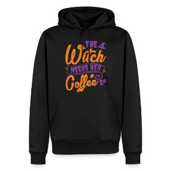 Halloween - The Witch Needs Your Coffee - Men’s Premium Organic Hoodie - black - Front - Nico (187cm)
