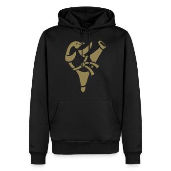 Pingouin Karaté Arts Martiaux Arts Martiaux Silhouette - Sweat à capuche Premium bio Homme - noir - Devant - Nico (187cm)