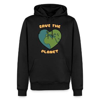 save the planet - Männer Premium Bio Hoodie - Schwarz - Vorne - Nico (187cm)