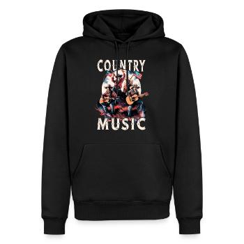 Musique Country Guitare Guitariste Chanteur USA Vintage - Sweat à capuche Premium bio Homme - noir - Devant - Nico (187cm)