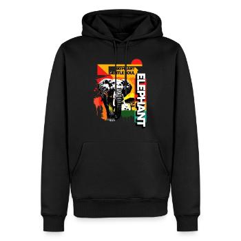 Elefant Afrika Safari Natur Wildnis Aquarell Kunst - Männer Premium Bio Hoodie - Schwarz - Vorne - Nico (187cm)