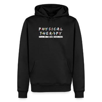 Physiothérapie Sentence Thérapeute idée cadeau - Sweat à capuche Premium bio Homme - noir - Devant - Nico (187cm)