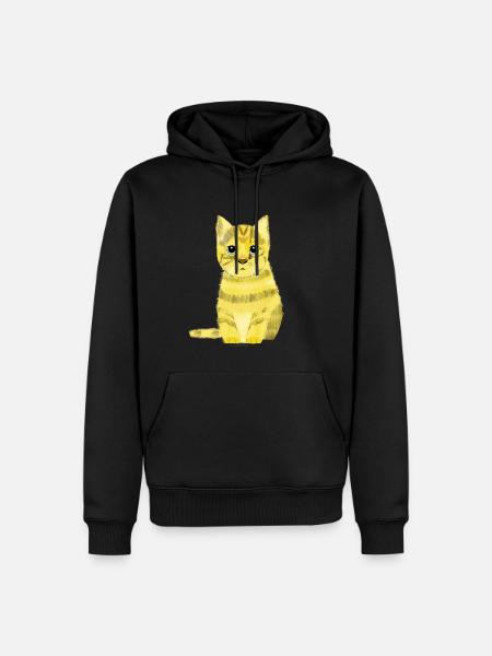 Glückskatze - Männer Premium Bio Hoodie - Schwarz