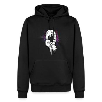 DJ Equalizer Electro Colors Music Headphones - Men’s Premium Organic Hoodie - black - Front - Nico (187cm)