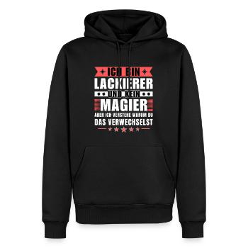Ich bin Lackierer und kein Magier - Männer Premium Bio Hoodie - Schwarz - Vorne - Nico (187cm)