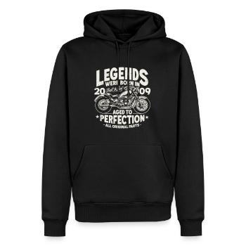 2009 Vintage Born Legends Anniversaire Moto - Sweat à capuche Premium bio Homme - noir - Devant - Nico (187cm)