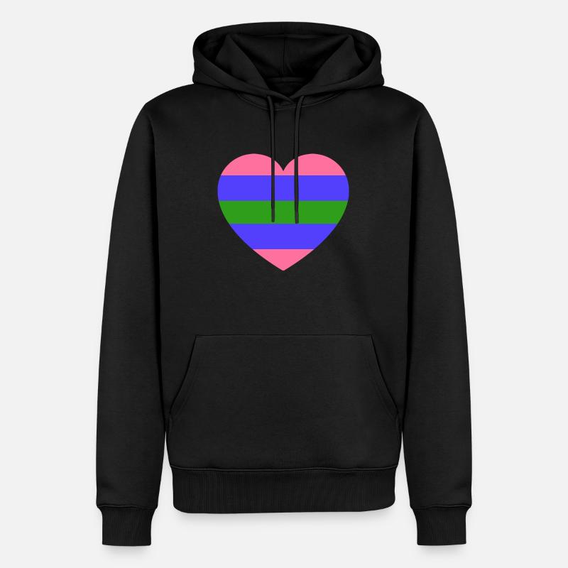 drapeau trigenre - Sweat à capuche Premium bio Homme - noir