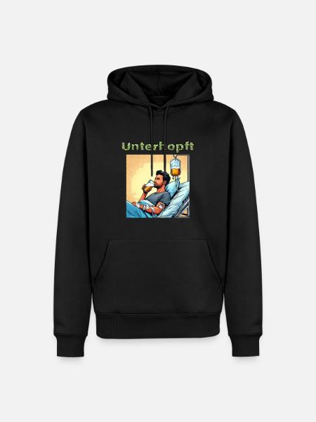 Unterhopft - Männer Premium Bio Hoodie - Schwarz