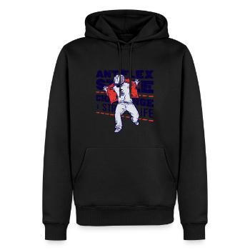 Ant Flex - Straßenleben - Männer Premium Bio Hoodie - Schwarz - Vorne - Nico (187cm)