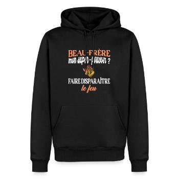 Beau-frère disparaitre le feu t-shirt pompier - Sweat à capuche Premium bio Homme - noir - Devant - Nico (187cm)