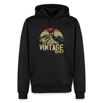 Vintage 1997 Cadeau Anniversaire 1997 Retro 1997 - Sweat à capuche Premium bio Homme - noir - Devant - Nico (187cm)