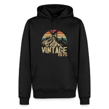 Vintage 1975 Cadeau Anniversaire 1975 Retro 1975 - Sweat à capuche Premium bio Homme - noir - Devant - Nico (187cm)