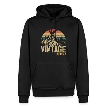 Vintage 1957 Cadeau Anniversaire 1957 Retro 1957 - Sweat à capuche Premium bio Homme - noir - Devant - Nico (187cm)