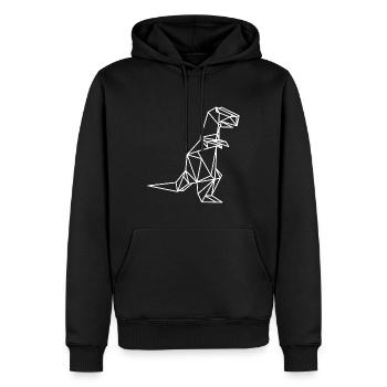 T Rex Dino géométrique - Sweat à capuche Premium bio Homme - noir - Devant - Nico (187cm)