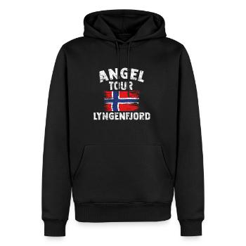 LYNGENFJORD - Angel Tour Norway personnalisable - Sweat à capuche Premium bio Homme - noir - Devant - Nico (187cm)
