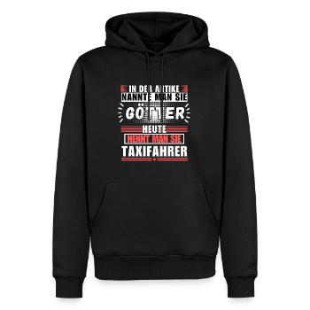Götter in der Antike. Heute Taxifahrer - Männer Premium Bio Hoodie - Schwarz - Vorne - Nico (187cm)