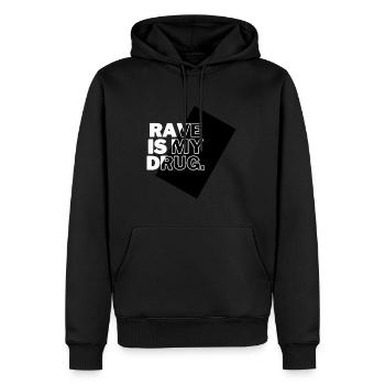 Rave is my drug - Sweat à capuche Premium bio Homme - noir - Devant - Nico (187cm)