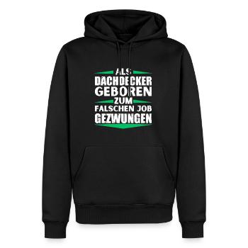 Roofer landed in the wrong job - Men’s Premium Organic Hoodie - black - Front - Nico (187cm)