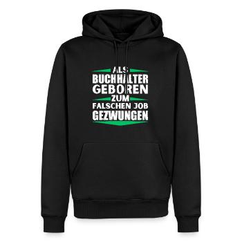 S’est retrouvé dans le mauvais emploi a atterri dans le mauvais emploi - Sweat à capuche Premium bio Homme - noir - Devant - Nico (187cm)