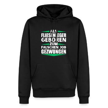 Tiler landed in the wrong job - Men’s Premium Organic Hoodie - black - Front - Nico (187cm)