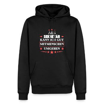 As a secretary, he would like to deal with fellow human beings. - Men’s Premium Organic Hoodie - black - Front - Nico (187cm)