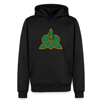 Celtic Heart Triquetra Trinity God Christ Spirit - Men’s Premium Organic Hoodie - black - Front - Nico (187cm)