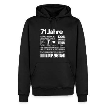 71 Jahre und im Top Zustand - Männer Premium Bio Hoodie - Schwarz - Vorne - Nico (187cm)