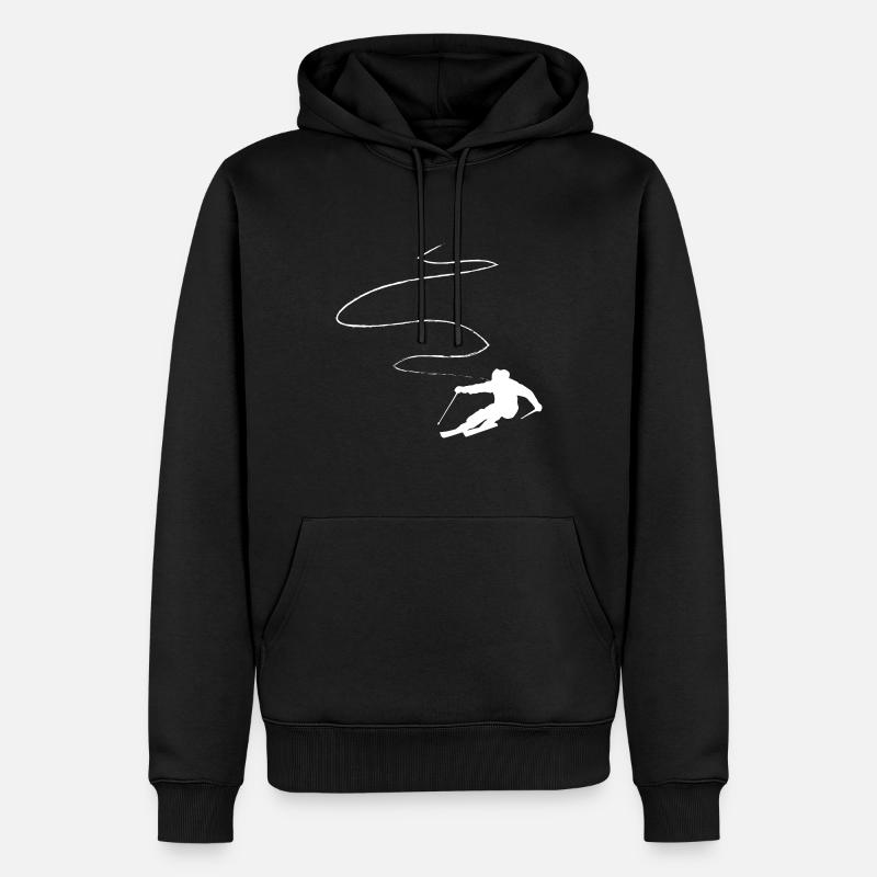 Ligne courbe - Ski - (10) - Sweat à capuche Premium bio Homme - noir