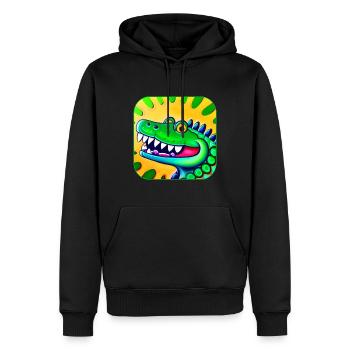 Drôle de crocodile coloré fou - Sweat à capuche Premium bio Homme - noir - Devant - Nico (187cm)