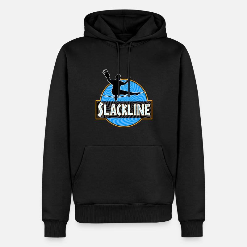 Slackline Slacklining - Sweat à capuche Premium bio Homme - noir