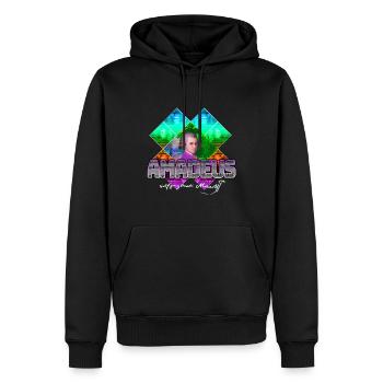 Mozart Pop-Art | Wolfgang Amadeus Mozart Geschenk - Männer Premium Bio Hoodie - Schwarz - Vorne - Nico (187cm)
