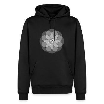 Graue Blume - Männer Premium Bio Hoodie - Schwarz - Vorne - Nico (187cm)
