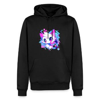 Cute White Cat Cartoon Style - Männer Premium Bio Hoodie - Schwarz - Vorne - Nico (187cm)