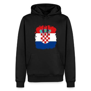 Kroatien Flagge Adria Zagreb Kroatische Fahne - Männer Premium Bio Hoodie - Schwarz - Vorne - Nico (187cm)