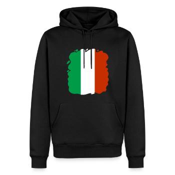 Drapeau de l’Italie Vintage Drapeau italien Look vieilli - Sweat à capuche Premium bio Homme - noir - Devant - Nico (187cm)