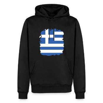 Drapeau de la Grèce Hellas Athènes Drapeau de la Grèce - Sweat à capuche Premium bio Homme - noir - Devant - Nico (187cm)