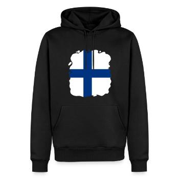 Finnland Flagge Suomi Finnische Fahne Used Look - Männer Premium Bio Hoodie - Schwarz - Vorne - Nico (187cm)