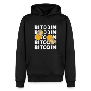 Bitcoin BTC Crypto Blockchain Coin Exchange Coin - Men’s Premium Organic Hoodie - black - Front - Nico (187cm)