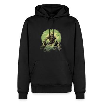 Zombie erwacht aus seinem grab in der Halloween - Männer Premium Bio Hoodie - Schwarz - Vorne - Nico (187cm)