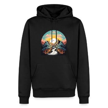 Andere Welten im Großen Universum und einer Sonne - Männer Premium Bio Hoodie - Schwarz - Vorne - Nico (187cm)