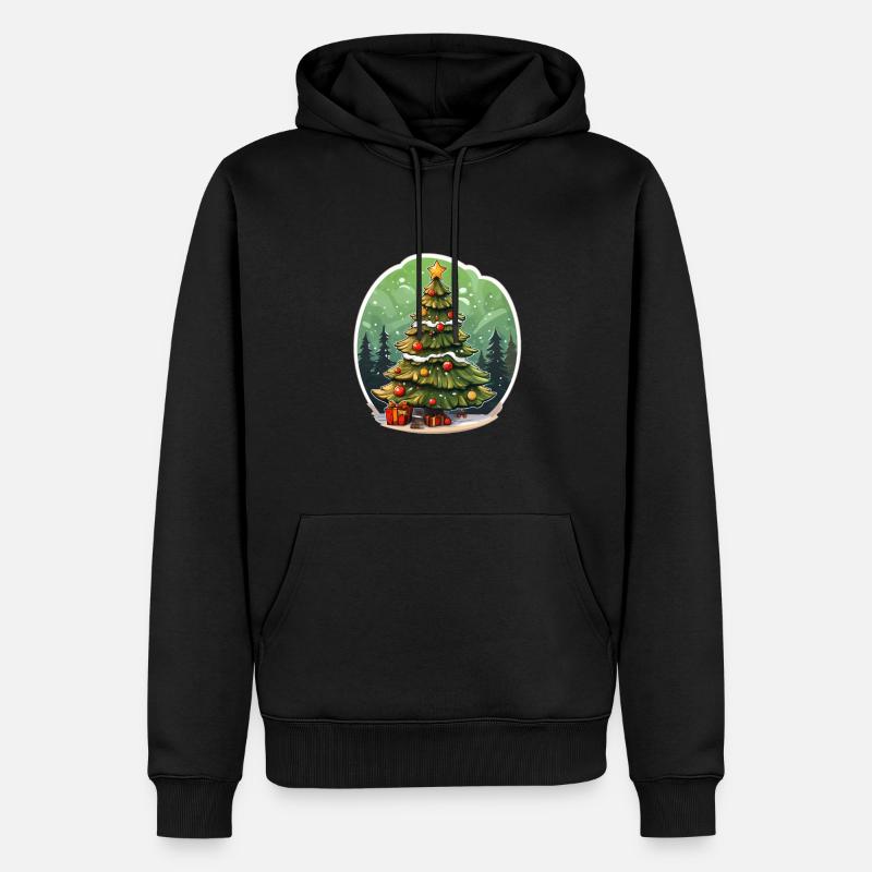 Weihnachtsbaum - Männer Premium Bio Hoodie - Schwarz